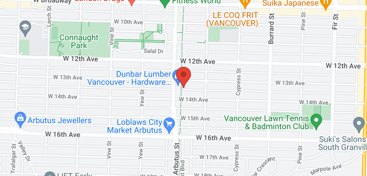 map of 2070 W 14TH AVENUE